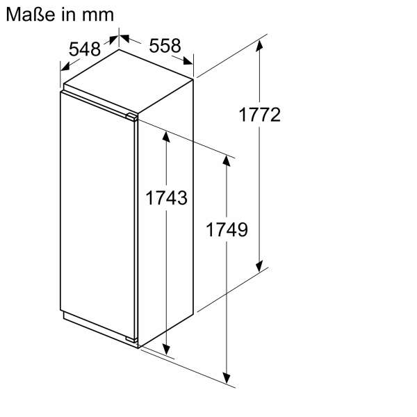 BOSCH KIL82ADD0 Serie 6 Einbau-Kühlschrank mit Gefrierfach 177.5 x 56 cm Flachscharnier mit Softeinzug